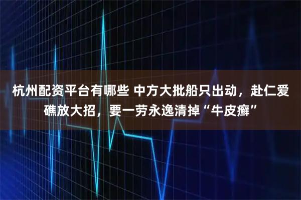 杭州配资平台有哪些 中方大批船只出动，赴仁爱礁放大招，要一劳永逸清掉“牛皮癣”