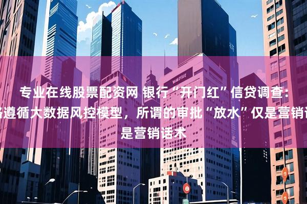 专业在线股票配资网 银行“开门红”信贷调查：严格遵循大数据风控模型，所谓的审批“放水”仅是营销话术